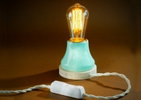 Lumica Lamp: Turquoise & Wooc